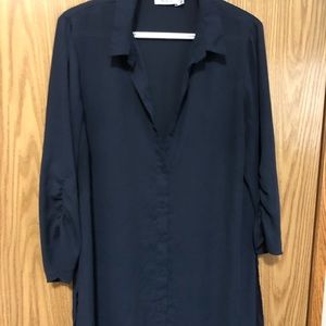 Sheer navy blue tunic